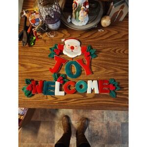 Vintage Handmade Quilted 3D Decorative Christmas Wall Decorations, Set Of 2